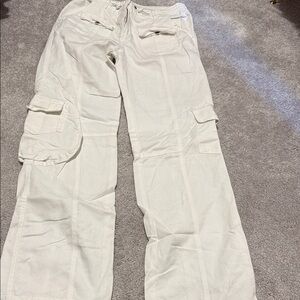 Brandy Melville Cream Cargo Pants